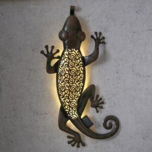 LED Solar Gartendeko GECKO - 15 warmweiße LED - H: 72cm - Dämmerung...