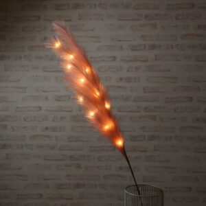 LED Zweig Federbüschel - Pampasgras - 15 warmweiße LED - H: 118cm -...