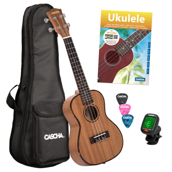 Ukulele Set Cascha Mahagoni Konzert HH2036