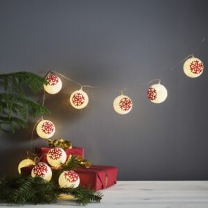 LED Lichterkette Schneeball - 10 warmweiße LED - Batteriebetrieb - ...