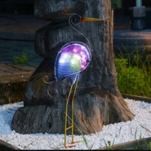 LED Solar Gartenfigur Paradiesvogel - 10 kaltweiße LED - H: 57cm - ...