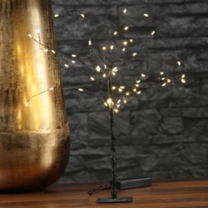 LED Mini Baum - Dekoleuchte - 60 warmweiße LED - H: 20cm - Batterie...