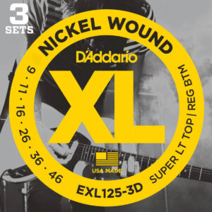 Saitensatz 3D-Pack D´Addario EXL125-3D Super Lt Top/Reg Btm