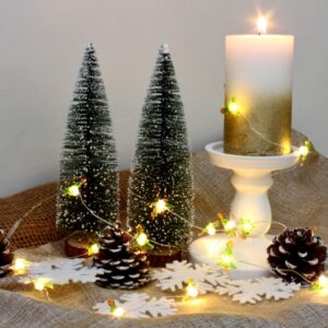 LED Lichterkette Tannenbaum - 20 warmweiße Tautropfen LED - silbern...