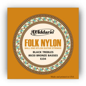 Saitensatz D´Addario EJ34 Folk Nylon Bronze/Black