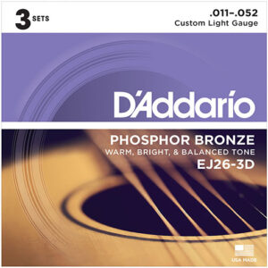 Saitensatz 3D-Pack D´Addario EJ26-3D Phosphor Bronze Custom Light