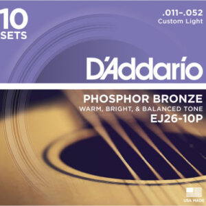 Saitensatz Pro-Pack D´Addario EJ26-10P Phosphor Bronze Custom Light