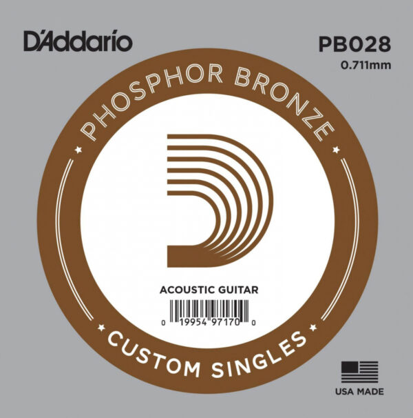 Einzelsaite D´Addario PB028 Phosphor Pronze