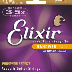 Saitensatz Elixir 16152 Nanoweb Phosphor 12-String Light