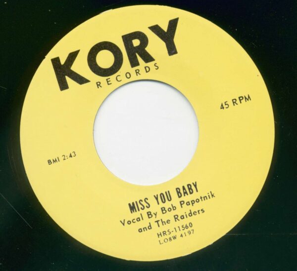 Raiders Feat Bob Papotnik - Miss You Baby - Downbeat (7inch