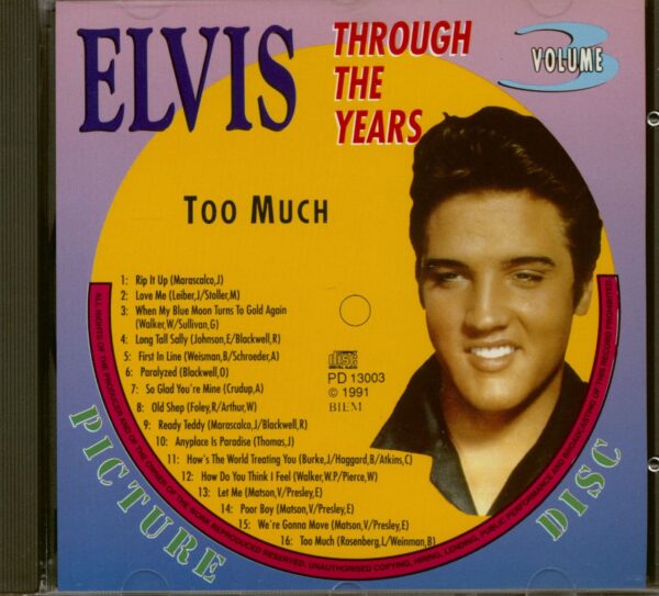 Elvis  Presley - Through The Years Vol.3 - Too Much (CD)