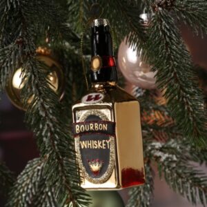 Weihnachtsbaumschmuck BOURBON WHISKEY Flasche - Glas - inkl. Aufhän...