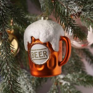 Weihnachtsbaumschmuck BIERGLAS - bruchfest - inkl. Aufhänger - H: 1...