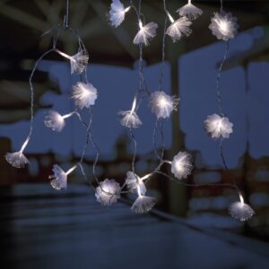 LED Lichterkette Eisblume - Fiberglasblumen - 20 warmweiße LED - Tr...