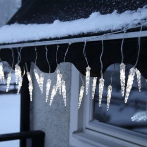 LED Lichterkette Eiszapfen - 40 Eiszapfen mit warmweißer LED - L: 3...