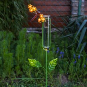 LED Solar Regenmesser Libelle - Gartenstecker - H: 98cm - Lichtsens...