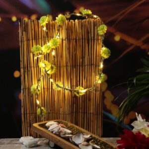 LED Lichterkette Blumen - 20 warmweiße LED - Batterie - Timer - L: ...