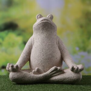 Dekofigur Yoga Frosch - meditierend im Scheidersitz - Magnesia - H:...