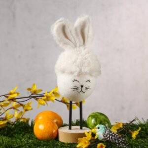 Osterhase mit Plüschohren - Dekofigur - Ostern - H: 24cm - stehend ...