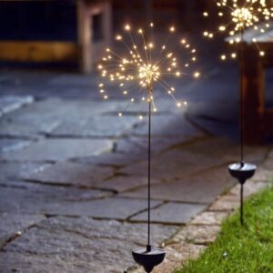 LED Solarstab FEUERWERK Gartendeko - 90 warmweiße LED - H: 100cm - ...