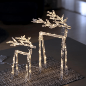 LED Acryl Design-Rentier "Icy Deer" - 60 warmweiße LED - H: 40cm - ...