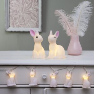 LED Lichterkette Bunny - 10 weiße Häschen mit warmweißen LED - 1