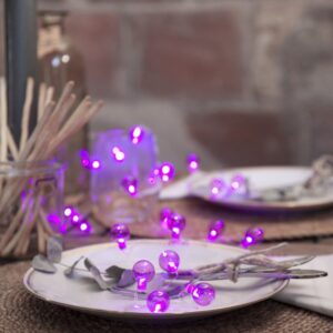 LED Lichterkette Mini Glow - 20 kleine lila Birnen - lila LED - L: ...