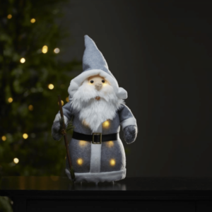 LED Stoff-Figur Weihnachtsmann - graue Mütze & Schal - 8 warmweiße ...