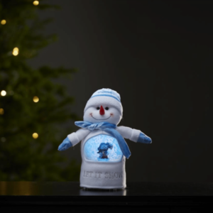 LED Stoff-Figur Schneemann - Schneekugel mit Sensor - 1 warmweiße L...