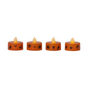 LED Teelichter Halloween - gelbe Flamme - H: 3cm - D: 4cm - Batteri...