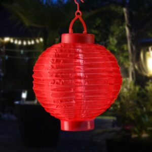 LED Solar Lampion - 1 kaltweiße LED - H: 23cm - D: 20cm - Lichtsens...