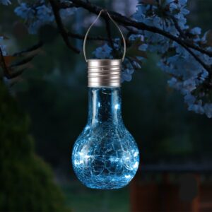 LED Solar Glühbirne CRACKLE GLOW - warmweiße LED Drahtlichterkette ...