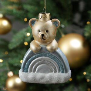 Weihnachtsbaumschmuck Teddybär mit Regenbogen - Christbaumschmuck -...