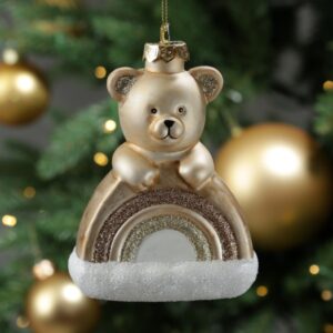 Weihnachtsbaumschmuck Teddybär mit Regenbogen - Christbaumschmuck -...