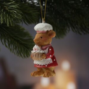 Weihnachtsbaumschmuck Maus mit Törtchen - Christbaumschmuck - Polyr...