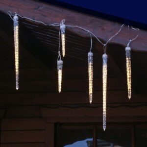 LED Lichterkette Eiszapfen - Schneefalleffekt - warmweiße LED - L: ...