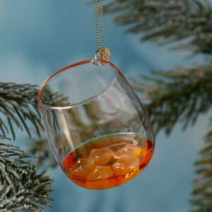 Weihnachtsbaumschmuck WHISKYGLAS - Glas - inkl. Aufhänger - H: 7