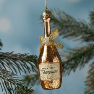 Weihnachtsbaumschmuck CHAMPANGER Flasche - Glas - inkl. Aufhänger -...