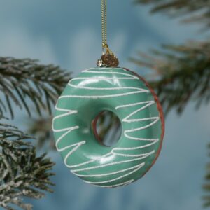 Weihnachtsbaumschmuck DONUT - Glas - inkl. Aufhänger - glänzend mit...