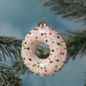 Weihnachtsbaumschmuck DONUT - Glas - inkl. Aufhänger - glänzend mit...