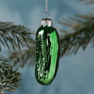 Weihnachtsbaumschmuck GURKE - Glas - inkl. Aufhänger - glänzend - H...