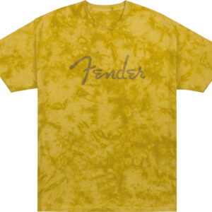 T-Shirt Fender Tie-Dye Spaghetti Logo Mustard XL