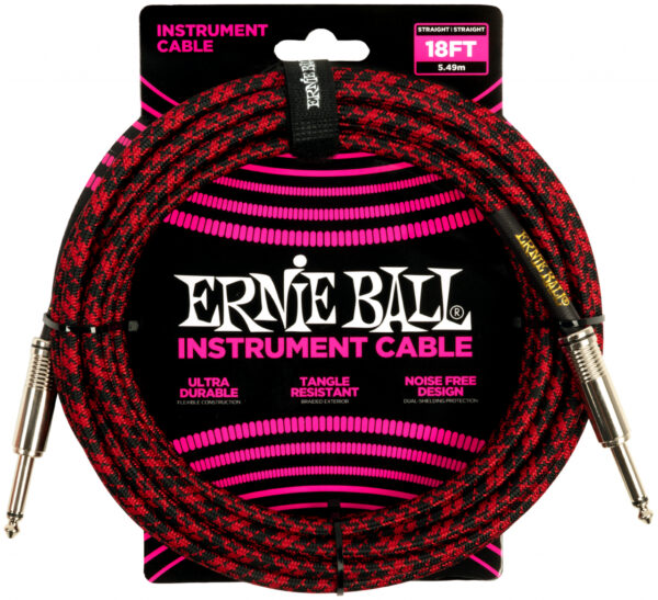 Instrumentenkabel Ernie Ball EB6396 Rot/Schwarz 5