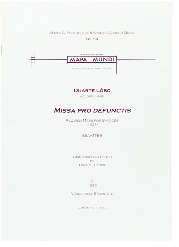 Klavierauszug Missa pro defunctis for mixed chorus a cappella