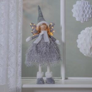 LED Figur Engel mit Zipfelmütze - 13 warmweiße LED - H: 55cm - für ...