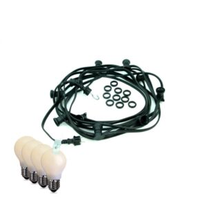 ILLU-Lichterkette BLACKY - 5m - 5xE27 - IP44 - bruchfeste opale Tro...