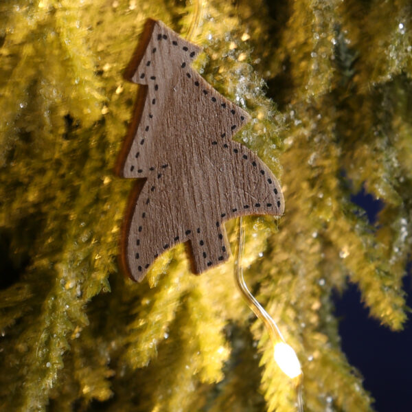 LED Lichterkette Holztannen - 10 warmweiße LED - L: 0