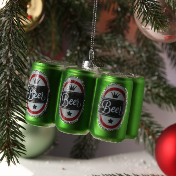 Weihnachtsbaumschmuck SIXPACK Bier - Glas - inkl. Aufhänger - H: 5