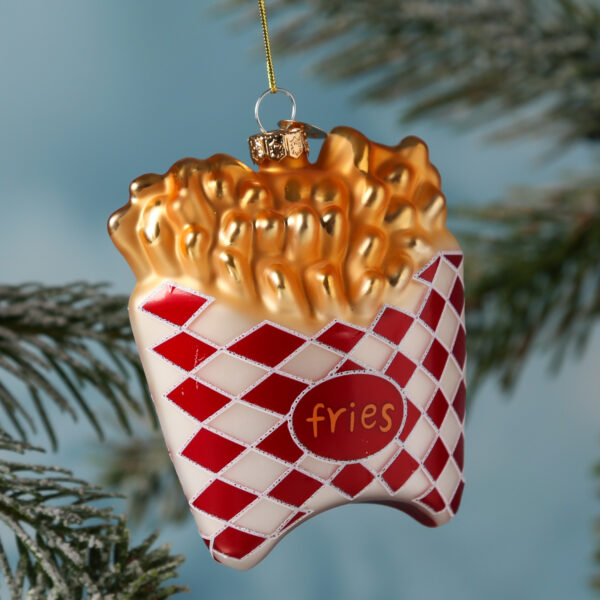 Weihnachtsbaumschmuck POMMES - Glas - Christbaumschmuck - matt - H: 11cm - gold