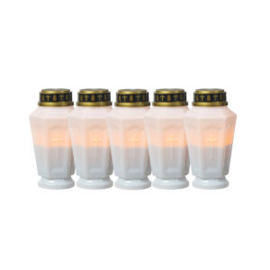 LED Grablicht - Grabkerze - orange flackernd - Timer- H: 15